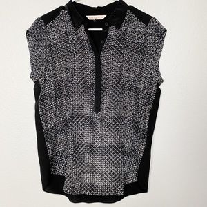 Rebecca Taylor Black Silk Popover Blouse 4